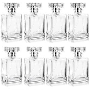 GBACHOOSE Lot de 8 Vaporisateur Parfum de 30 ml, Flacon Vaporisateur Verre pour les d&eacute;placements, flacons de parfum transparents rechargeables pour huile essentielle, argent (GBACHOOSE, neuf)