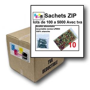 lot de 10 Sachets 200 x 300 mm fermeture zip Transparent. Sachet fermeture zip 20 x 30 cm 50u sac plastique compatible alimentaire et congélation de marque UNIVERS GRAPHIQUE REF UGS19-10. Facture avec T.V.A déductible (solutions-imprimerie, neuf)