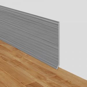 Plinthe souple autoadhésive moulure murale 10cm de large plinthe adhesive plinthe murale en PVC décorative pour mur et sol (Grain de bois gris clair, 10cm×6m) (Yongyam-EU, neuf)
