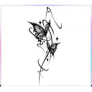 Autocollants de tatouage papillon blanc imperméable à l'eau durable femelle super fée fleur bras bras, autocollants de tatouage tatouages ​​temporaires, faux tatouage (CHJWEIHHERT, neuf)