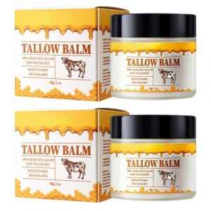 Suif de bœuf pour la peau, baume de suif fouetté, beurre corporel bio hydratant pour le visage, baume de suif bio nourrissant en profondeur, soin de la peau du suif de bœuf pour le visage et le corps (MENGSHENGHONG, neuf)