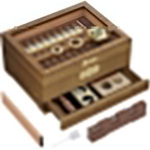 LIHTUN Cave à cigare, étui à cigares de bureau avec hygromètre numérique, humidificateur, tiroir d'accessoires de cigare, tiroir et échelle de mesure, boîte à cigares pour homme (Ch-2) (LIHTUN, neuf)