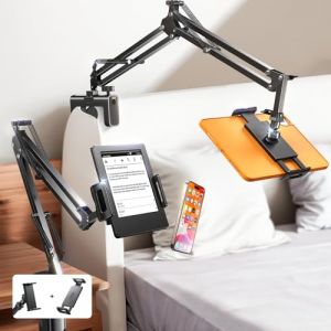 LISEN pour Support Tablette R&eacute;glable iPad Stand, Lit Super Flexible Support Tablette Bureau 2 Clips pour Accessoires iPad pour 4 &agrave; 13 Pouces Switch/Kindle/Samsung Galaxy/Tablettes Et Smartphones (NoneSTOP, neuf)