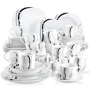 VEWEET, série FIONA, Service de Table, 50 Pièces pour 6 Personnes, en Porcelaine (VEWEET Kitchen Creations, neuf)