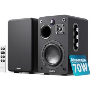 Majority D70X Enceinte Active Amplifiée | 70W Enceinte PC Bluetooth 5.3 | Double Cônes de Haut-Parleurs en Fibre de Carbone Enceintes Bibliotheques | Enceinte Monitoring Studio avec HDMI Arc (Noir) (iZilla, neuf)