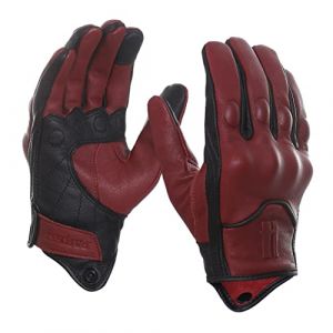 Harssidanzar Gants de Moto, Homme en Cuir Touchscreen Gants d'&eacute;quitation GM028, Rouge Noir(Am&eacute;liorer-1), Taille XXL (Harssidanzar Store, neuf)