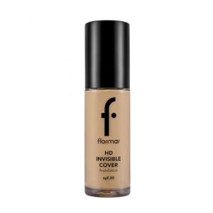 Flormar Invisible Cover HD Foundation &ndash; Fond de teint liquide cr&eacute;meux avec SPF 30, couvrance modulable et fini naturel lumineux &ndash; 3 teintes adapt&eacute;es &agrave; tous types de peau &ndash; 30 g, 90 Golden Neutral (Flormar Cosmetics GmbH, neuf)