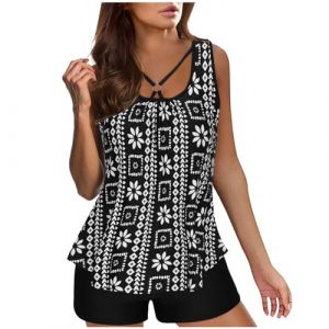 Femme Maillots De Bain Ensemble Deux Pièces Maillot De Bain Femme 2 Pieces Crochet Maillots De Bain Découpés pour Femmes Maillot De Bain 1 Pièce Shorty Piscine (Black-l, XXL) (Zedacos, neuf)