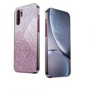 WBWONE Glitter Coque pour Huawei P30 Pro, Bordure &Eacute;lectroplaqu&eacute;e, Housse Protection Flexible, Antichoc &Eacute;tui Souple avec Autocollants Paillettes - Rose (Welldan, neuf)