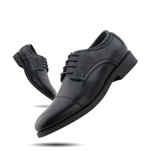 Hitmars Derby Homme Chaussure Cuir Chaussure Ville Oxford Brogues Chaussures à Lacet Derbies Costume Vernis Habillées Mariage 1-Noir EU 42 (Free Mobile OU, neuf)