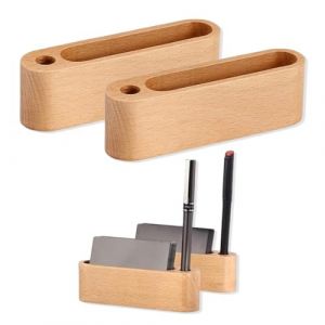 WHYCNJL 2 Pièce Porte Cartes de Visite Bois Hêtre Présentoir de carte de Visite avec trou pour stylo Étui à Cartes De Visite En Bois Support de Cartes de Visite pour Bureau Table de Conférence (YIN LIJUAN DE OUZHOU DIAN, neuf)