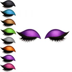 Patch de fard à paupières pour les yeux paresseux, 2 en 1 autocollants de maquillage pour les yeux réutilisables, autocollant 3D fard à paupières naturelles avec faux cils et ombre (Violet, 1paires) (xiaxiappa99, neuf)