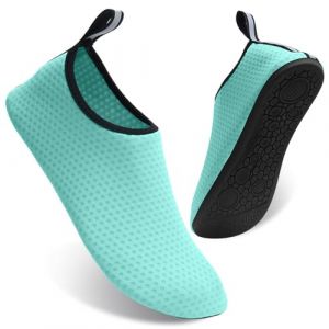 RICHDMI Homme Femme Chaussures d'eau, Water Shoes Chaussons Aquatiques Homme Femme Enfant Chaussures de Plage, Sable Antid&eacute;rapant S&egrave;che Vite &agrave; Utiliser dans l&rsquo;Eau, sur la Plage ou Yoga 44-45(vert) (KAT LKIU LTD, neuf)