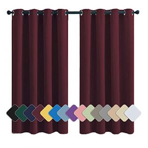 MENGH Isolation Phonique Rideau 90x140cm vin Rouge Rideau Fen&ecirc;tre Cuisine, Isolant Thermique Imperm&eacute;able R&eacute;duction du Bruit, pour Chambre, Salon, Bureau (LIFENGQIHANG, neuf)