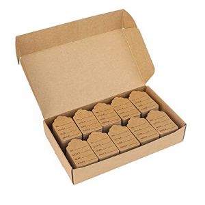 jijAcraft 1000PCS &Eacute;tiquettes de Prix &Eacute;tiquettes de Magasin pour V&ecirc;tements, 32mm*50mm, &Eacute;tiquettes de Marquage (Marron) (JiJia Handmade, neuf)