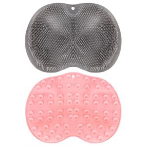 Fousenuk 2 pièces brosse pieds douche avec ventouses, coussin de massage pour pieds, épurateur de dos douche antidérapant, foot scrubber en silicone, tapis de bain pour Nettoyer et Masser les Pieds (DOBRE JOYA  S.R.L., neuf)