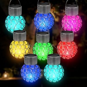 Lot de 8 lampes solaires à suspendre pour l'extérieur - Lampes solaires à suspendre - Lampe suspendue - Lampe solaire suspendue - Lampes d'extérieur - Pour jardin, arbre, balcon (CEANNA, neuf)