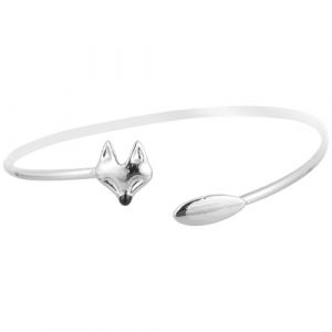 GLEAVI Bracelet R&eacute;glable en Cuivre Argent&eacute; T&ecirc;te de Renard Cha&icirc;ne de Poignet Anti-Allergique Bijou Pratique pour Femmes Accessoire &Eacute;l&eacute;gant pour Mariage et Usage Quotidien (Davodes, neuf)