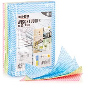 COM-FOUR&reg; 30x chiffon d'essuyage 30x40cm - chiffons de nettoyage r&eacute;utilisables pour la cuisine, la salle de bain et le m&eacute;nage - chiffon multi-usages en 3 couleurs (030 feuilles - 30x40cm - 3 couleurs) (COM-FOUR  Vertriebs GmbH, neuf)