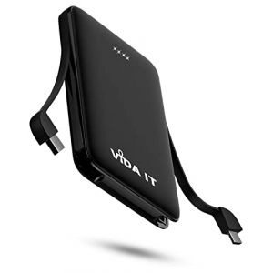 Vida IT Mini Batterie Externe Chargeur USB-C pour Samsung Galaxy S21 S20 FE A10 A12 J7 Batterie Portable de Secours, 5000mAh Power Bank Legere avec C&acirc;ble Int&eacute;gr&eacute;, CE Un Cellule (Vida Electronics, occasion)
