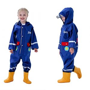 Baogaier Imperméable á Capuche Garçons Enfants Combinaison de Pluie Poncho Vest Manteaux Léger Long Réfléchissant Avion Imprimé avec Poche et Sac pour Randonnée Running Sport Vélo Garçon 4-6 Ans Bleu (Baogaier, neuf)