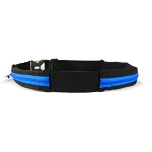 Ceinture Boa L'Original Sac Banane - 2 Poches Ultra Extensibles - Sport, Course a Pied, Jogging, Equitation, Fitness, Voyage, Randonn&eacute;e -Range Telephone, Gourde, Anti Pick-Pocket Belt (Bleu, CH) (La ceinture boa, neuf)