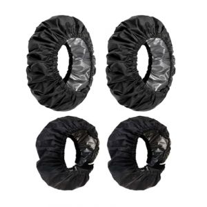 KEMUZ 4 Pièces housses de roue pour bébé, housses protection roue imperméables, anti poussière pour poussette, housse protection pour fauteuil roulant,Convient à la plupart des poussettes(Noir) (WEIWEIHAI, neuf)