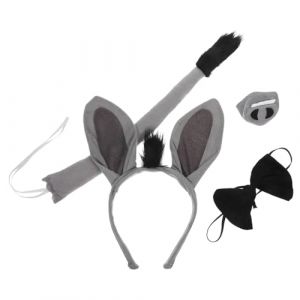 SMASOLO Bandeau &Acirc;ne Cartoon L&eacute;ger et Confortable avec Nez Noeud et Queue Accessoires D&eacute;guisement Animal pour F&ecirc;te et Cosplay (SEASOON, neuf)