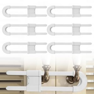 LQUYTA 6 pcs Bloc Porte Securite de Placard, Bloque Tiroir Securite Enfant, Verrous De Placard En Forme De U, Pour Boutons Et Poign&eacute;es De Placard, Commode, Cuisine, Rangement (CCtunCanton O&Uuml;, neuf)