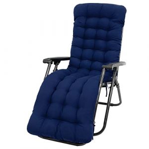 Jokapy Coussin de Chaise Longue Bain de Soleil, Coussin Transat Jardin Exterieur avec Capuche Antid&eacute;rapante, Coussin Matelass&eacute; Chaise Longue &Eacute;pais, Coussin Transat pour Fauteuil Relax Lounge (Bleu) (xiangbaoshang, neuf)