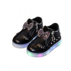 TDEOK Sneakers Enfant Fille Mode, Chaussures LumineuxAllum&eacute;e Lumineuse, Chaussures pour Enfant Fille, Basquettes Antid&eacute;rapante Plat, Espadrilles Dessin Anim&eacute; Mignon, Running Shoes pour Petites Filles (Denlv, neuf)