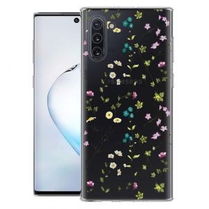 Pazpnoy Coque pour Samsung Galaxy Note 10,Transparente &Eacute;tui avec Exquis Motif Fleur Dessin,Housse TPU Ultra Mince, Silicone Femmes Antichoc Protection Case Cover-4 (Yanzyo, neuf)