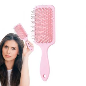 Brosse &Agrave; Palette | Brosse &Agrave; Coussin D'air Avec Un Massage De Poils Flexibles Et De Cuir Chevelu Doux Avec Des Poils Flexibles Doux Et Un Peigne De Massage Pour &Eacute;pais Boucles Et Longs Cheveux Humides E (xihkma, neuf)