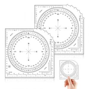 2 Pi&egrave;ces Cercle Rapporteur, Rapporteur D'angle, Rapporteur Circulaire 360, R&egrave;gle de Dessin, Cercle Mesure pour L' &eacute;cole Bureau, Rapporteur d'angle, Rapporteur circulaire 360 (CCtunCanton O&Uuml;, neuf)