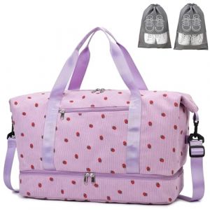 IBALULU Sac de Sport Sac de Voyage, Sac Weekend Femme 40L Travel Duffle Bag Sac de Voyage avec 2 Sacs &agrave; Chaussures, Compartiment &agrave; Chaussures et Compartiment Imperm&eacute;able, pour Gym, Les Voyages (IBALULU FR, neuf)