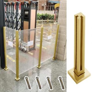 Poteau Garde Corps Or de Poteau de Garde-corps en Verre Ext&eacute;rieur, Mat&eacute;riel de Garde-corps en Verre de Surface en B&eacute;ton de Bois, Kit de Pilier de Garde-corps de Porche avec Accessoires ( Color : Gold- (yuelairunchang, neuf)