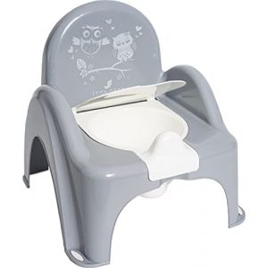 Pot de toilette musical pour bébé enfant fauteuil chaise thème Hibou couleur gris (4DAVE, neuf)