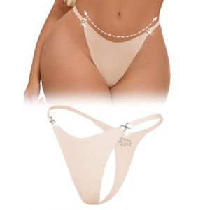 ohyeahlady String sans Couture Femme Chair Invisible Coton Bikini String Ficelle Microfibre Sexy Chic Hot Tanga Coton Invisible Grande Taille Slip Bresilien Bain Thong Seamless Underwear Chair,L (ohyeahlady, neuf)