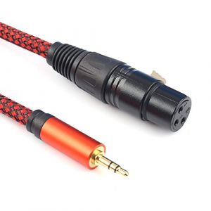 SiYear C&acirc;ble microphonique asym&eacute;trique 3,5 mm mini jack 1/8" TRS m&acirc;le vers XLR femelle pour smartphone vers table de mixage st&eacute;r&eacute;o, ligne microphonique d'ordinateur，Microphone Cable （10FT (charhoo, neuf)