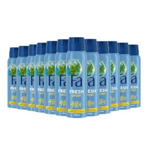 FA D&eacute;odorant sport (12 x 150 ml), d&eacute;odorant au parfum frais et vivifiant d'agrumes verts, formule v&eacute;g&eacute;talienne, arr&ecirc;te les bact&eacute;ries, sans sels d'aluminium, jusqu'&agrave; 48 h de protection d&eacute;odorante (TopDeal 24, neuf)