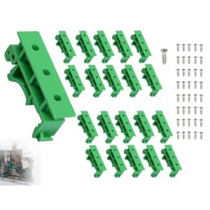 Lhbwhiz 20 pi&egrave;ces (10 jeux) Kit d'adaptateurs pour Rail DIN,Support de Installation de Circuit imprim&eacute;,Adaptateur de Installation sur Rail DIN PCB,Clip de Support de Support de Installation avec 40vis (badasi1, neuf)