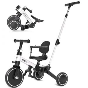 XJD 5 en 1 Vélo Draisienne Tricycle pour Enfants de 1-3 Ans Premier Vélo d'Entraînement d'Équilibre Véhicule avec Pédale Cadeau pour Filles Garçons Léger (XJD Store, neuf)