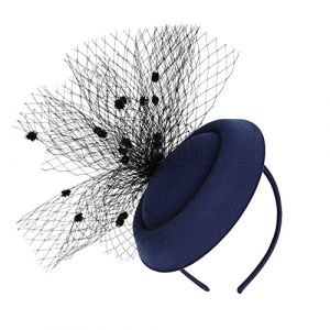 Lot de bérets de protection en maille pour femme - Couleur pure - Accessoire de robe - Bandeau éponge - Jaune (bleu marine, taille unique) (⭐⭐⭐⭐⭐Liqingxiu, neuf)