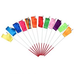 WLTY 12 pcs 4 m Color&eacute; Gym Rubans Gymnastique Rythmique Ruban Ballet Danse Art Gymnastique Ruban Danse Banderoles pour Enfants Adultes (YUZI STORE, neuf)