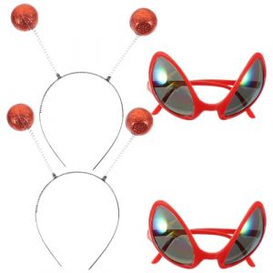 FRCOLOR 2ensembles Lunettes De Soleil Et Bandeaux Fantaisie Pour Costume Accessoires De F&ecirc;te Et D&eacute;guisement (White Beach, neuf)