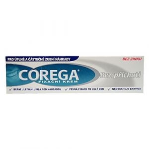 Corega cr&egrave;me adh&eacute;sive pour proth&egrave;se sans saveur sans zinc 40 g (AR First Aid, neuf)