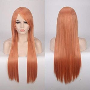 80CM 31 `` Perruques Cosplay Faux Cheveux Synthétiques Résistants À La Chaleur Noir Bleu Marron Blonde Russe Perruques Droites Brésiliennes + Casquette Perruques Une Taille Longue Perruque Droite 10 (good stuff A, neuf)