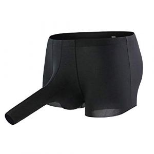 Générique Sous-vêtements pour hommes à double poche éléphant Boxer Boxer séparé Bulge Ball Pouch Boxer taille basse Amélioration Sous-vêtements Slips Sexy (OKrjhu, neuf)