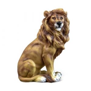 YORISMAL Ornement de lion assis marron, décoration de bureau, salon, artisanat en résine animale, statue de lion pour hommes, statue d'art abstrait (Qiqi  Shop, neuf)