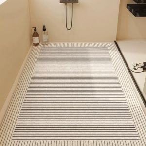 Surwin Tapis de Douche Antiderapant, Moderne et Simple Doux Tapis de Baignoire Antid&eacute;rapant avec Trous de Drainage Tapi de Bain de Massage en PVC Luffa (Doubler,90x120cm) (Yiwin, neuf)